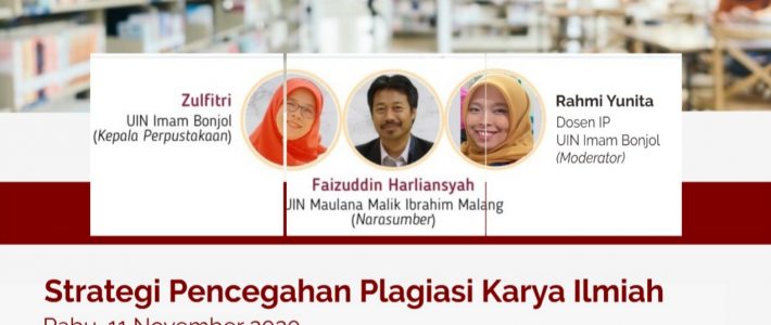 Webinar Persiapan Akreditasi Perpustakaan UIN Imam Bonjol Padang “Strategi Pencegahan Plagiasi Karya Ilmiah (Pemanfaatan Aplikasi Turnitin)