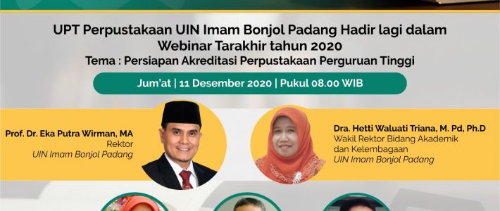 Webinar Persiapan Akreditasi UPT Perpustakaan UIN Imam Bonjol Padang